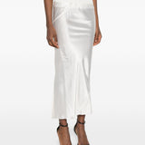 Gonna midi con finitura satinata in bianco Rick owens - donna 