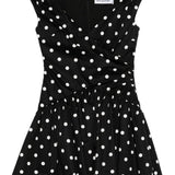 Abito corto a pois con scollo a V in nero Self-Portrait - donna 