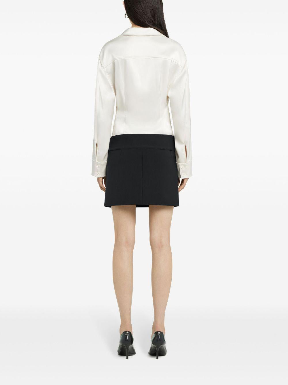 Camicia satinata con tasche applicate in bianco Courrèges - donna 