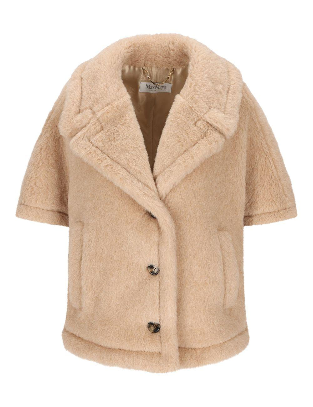 Giacca in Teddy di alpaca e cachemire corvino in beige Maxmara - donna 
