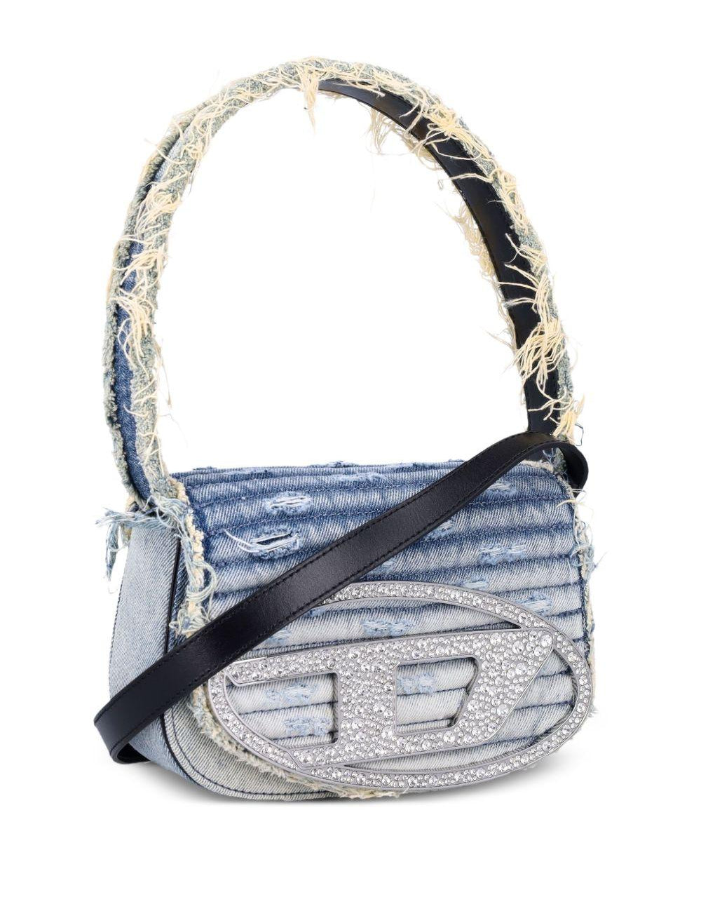 Borsa denim con cristalli 1dr in celeste Diesel - donna 