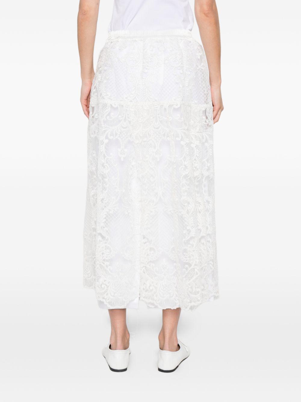 Gonna in pizzo in bianco Maurizio - donna 