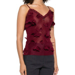 Top con ricami a farfalla in bordeaux Coperni - donna 