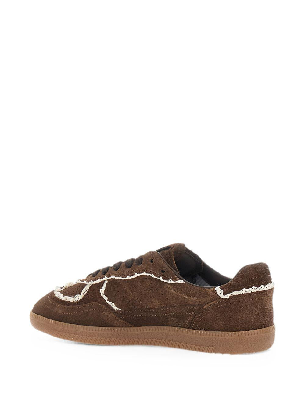 Sneakers Tb.490 camoscio con dettaglio crochet  in marrone 