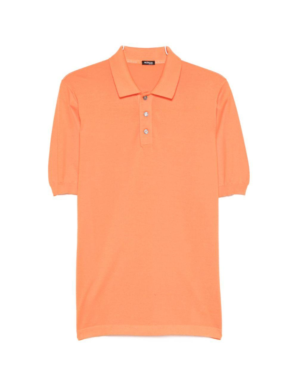Polo con bottoni in arancione Kiton - uomo 