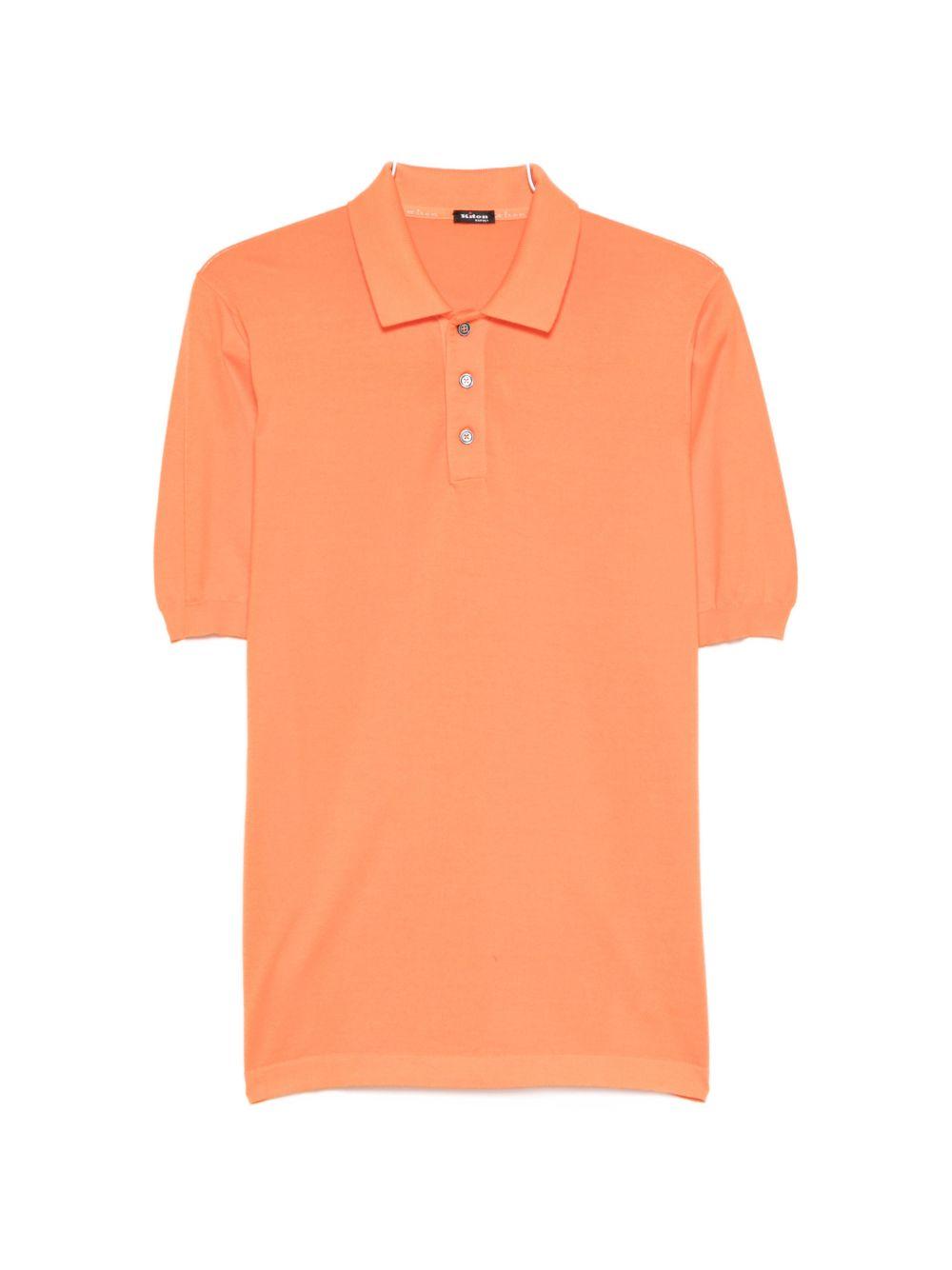 Polo con bottoni in arancione Kiton - uomo 
