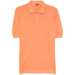 Polo con bottoni in arancione Kiton - uomo 