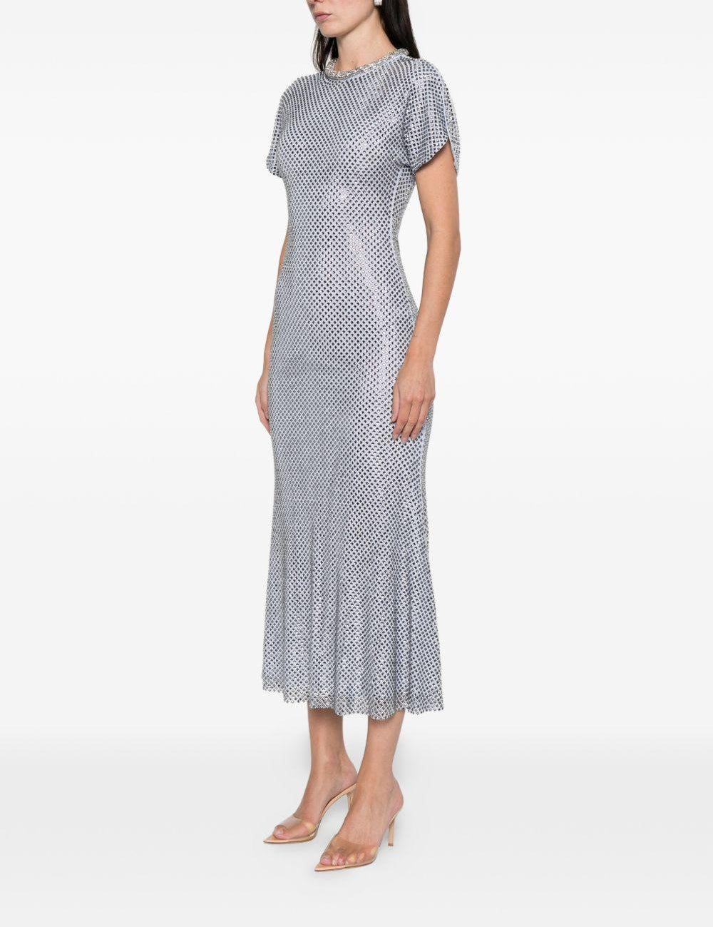Abito midi con strass in azzurro Self-Portrait - donna 