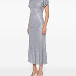 Abito midi con strass in azzurro Self-Portrait - donna 