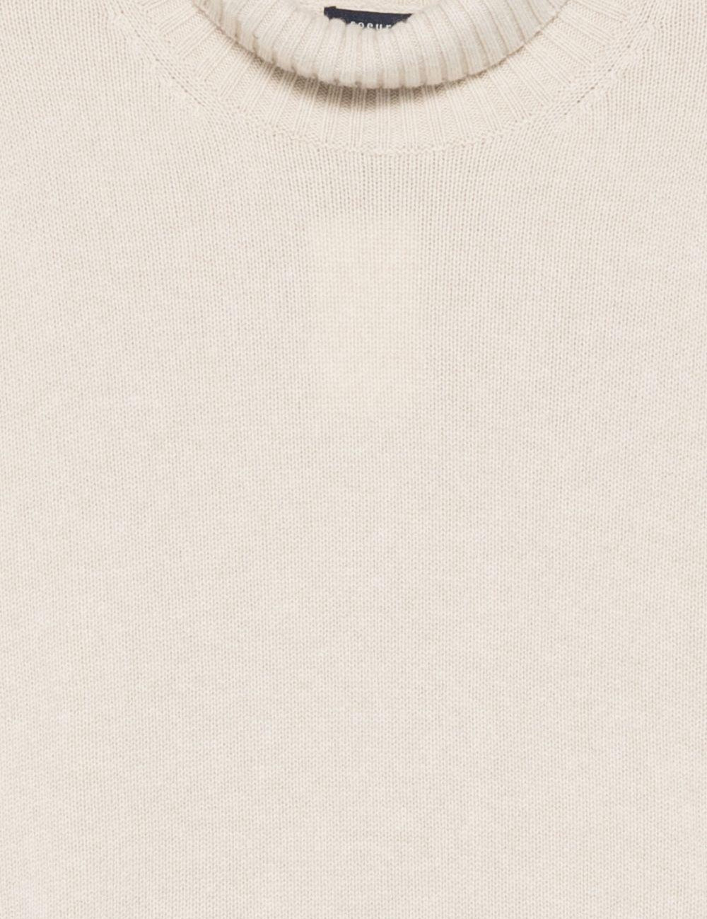 Maglione William a collo alto écru 
