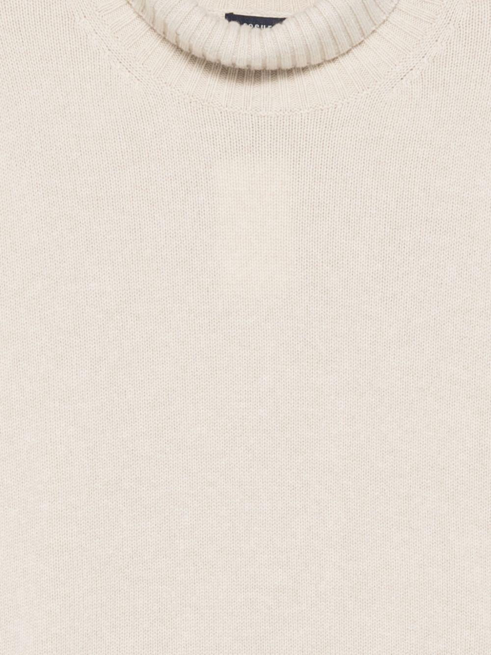 Maglione William a collo alto écru 