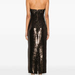 Abito senza spalline con paillettes in marrone Roland mouret - donna 