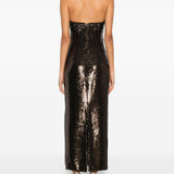 Abito senza spalline con paillettes in marrone Roland mouret - donna 