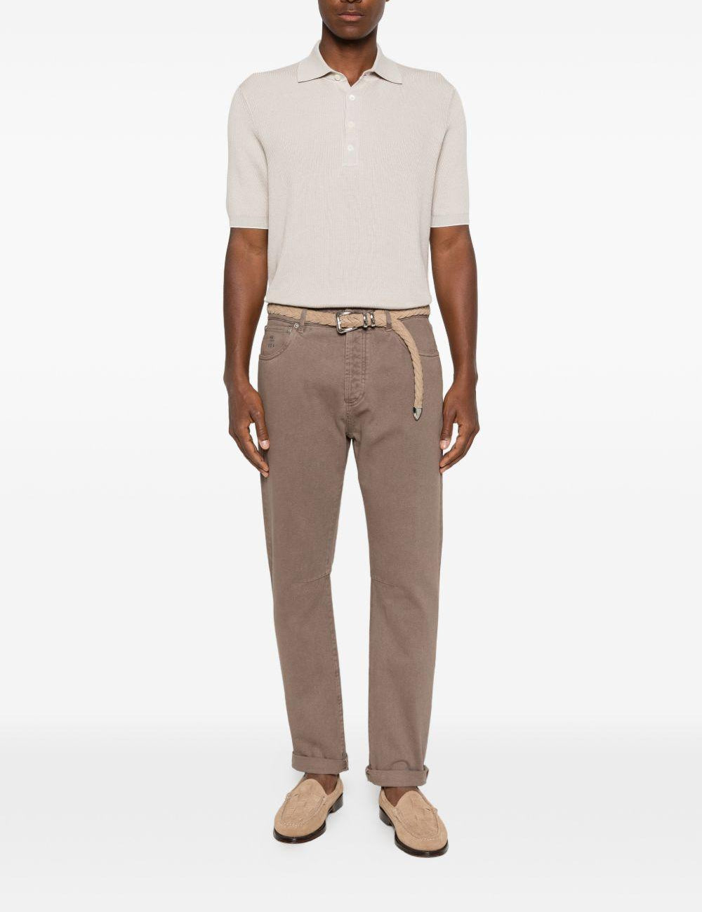 Jeans a cinque tasche in marrone Brunello cucinelli - uomo 