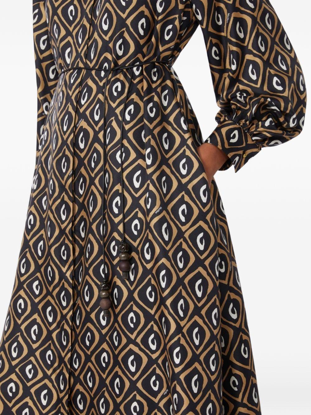 Abito midi Giara con stampa in nero Max Mara - donna 