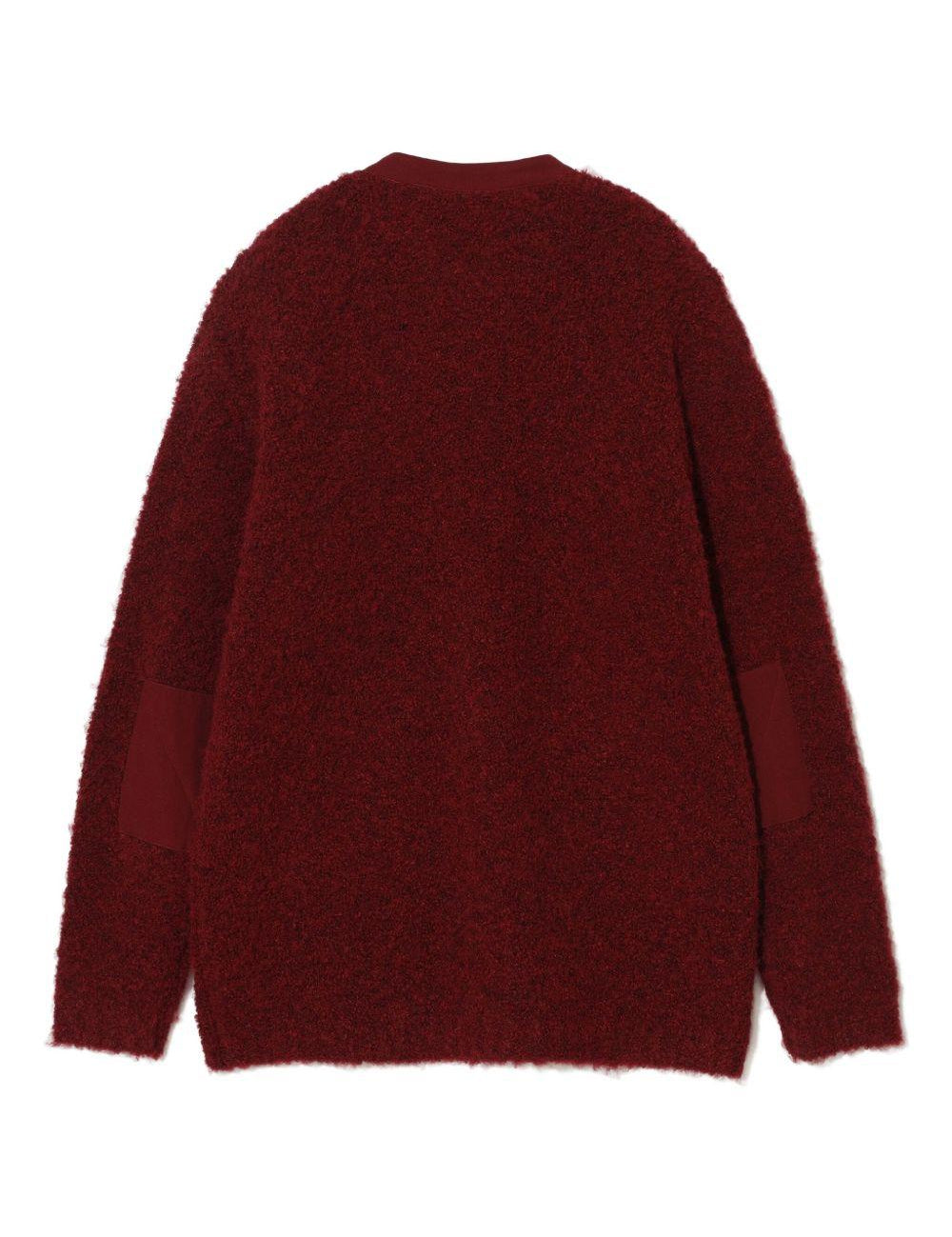 Cardigan girocollo in rosso Undercover - uomo 