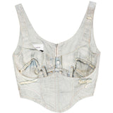 Top smanicato con scollo a V in blu Haikure - donna 