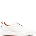 Sneakers senza lacci in suede in bianco Santoni - uomo 