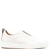 Sneakers senza lacci in suede in bianco Santoni - uomo 