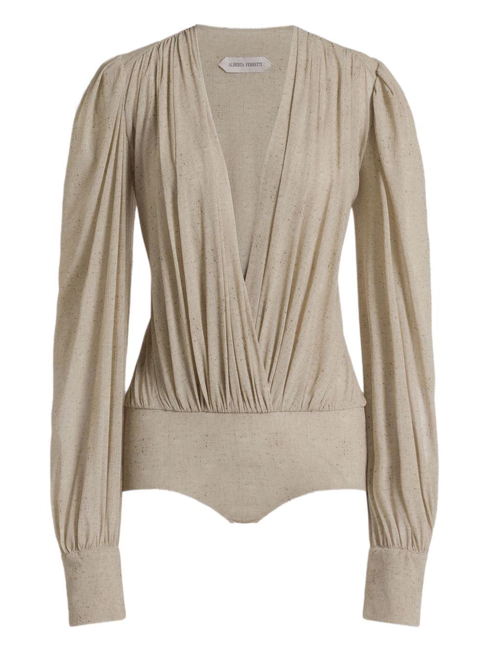 Body a maniche lunghe in beige Alberta ferretti - donna 