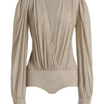 Body a maniche lunghe in beige Alberta ferretti - donna 