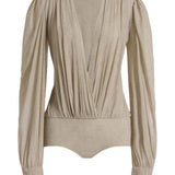 Body a maniche lunghe in beige Alberta ferretti - donna 