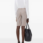 Shorts al ginocchio in beige Loulou de saison - donna 