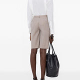 Shorts al ginocchio in beige Loulou de saison - donna 
