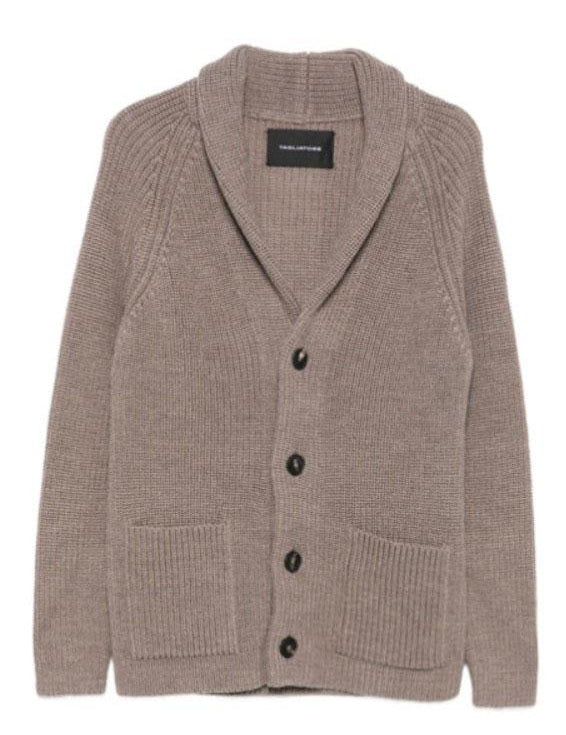 Cardigan con tasche in grigio taupeTagliatore - uomo 