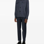 Giacca-camicia con bottoni in blu Harris wharf london - uomo 