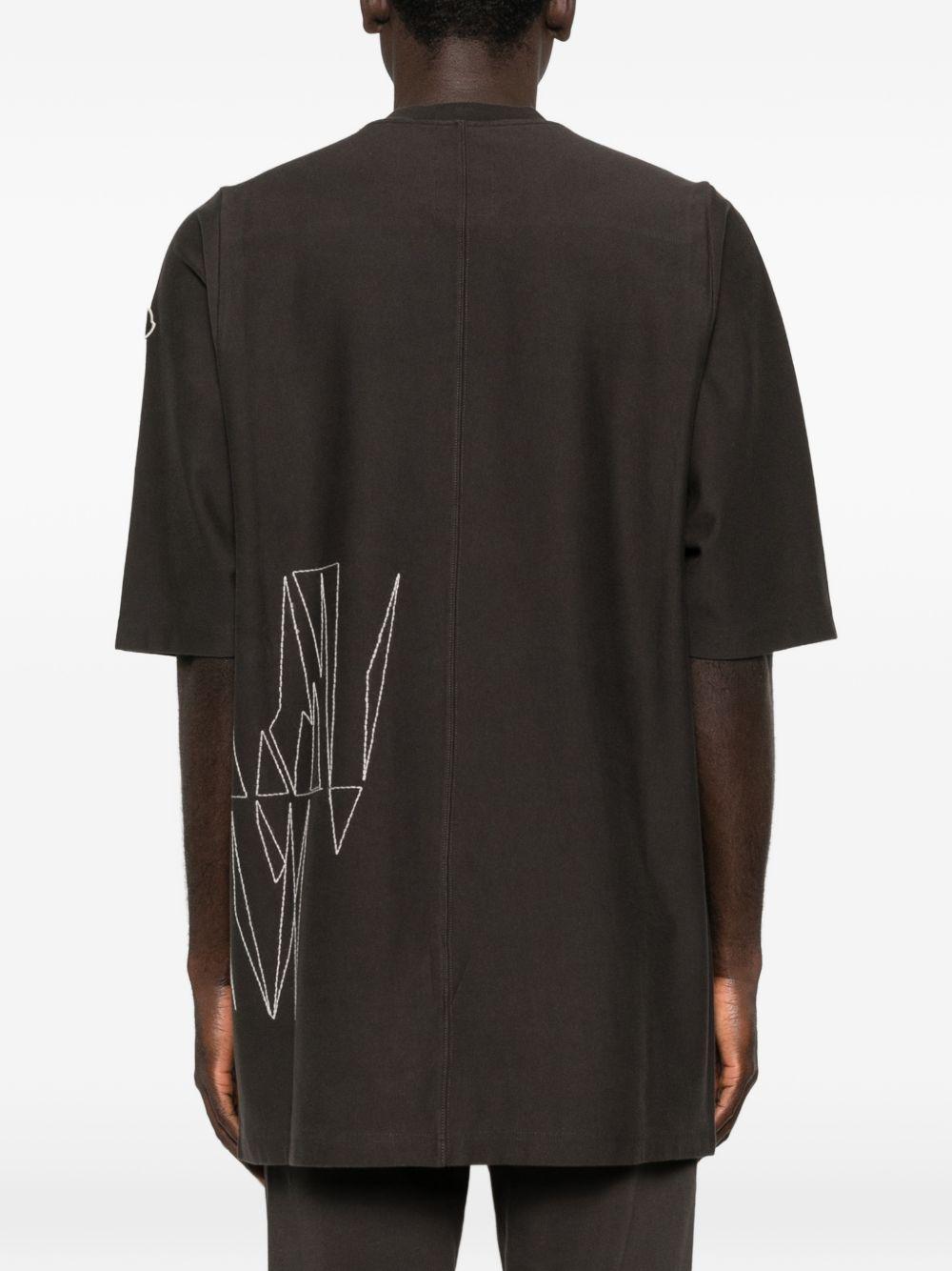 T-shirt a maniche corte jumbo in grigio Rick Owens x Moncler - unisex 