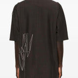 T-shirt a maniche corte jumbo in grigio Rick Owens x Moncler - unisex 