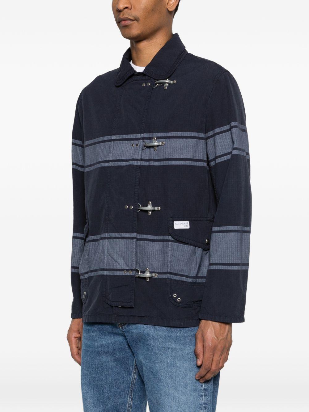 Giacca 4 Ganci a righe in blu Fay - uomo 