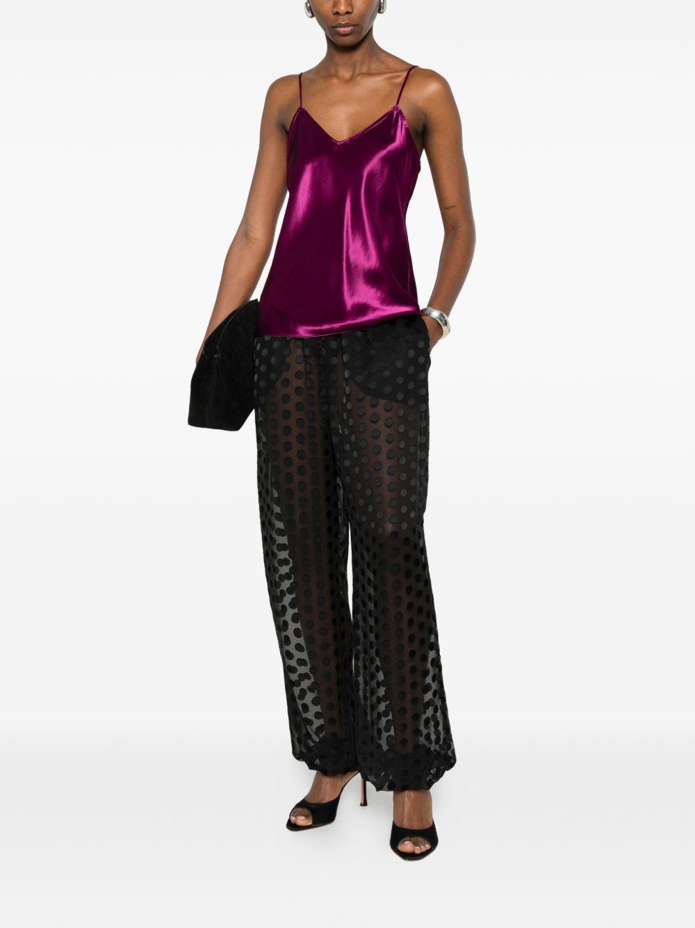 Top viola con scollo a V e spalline sottili in viola  Alberta ferretti - donna 