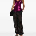 Top viola con scollo a V e spalline sottili in viola  Alberta ferretti - donna 