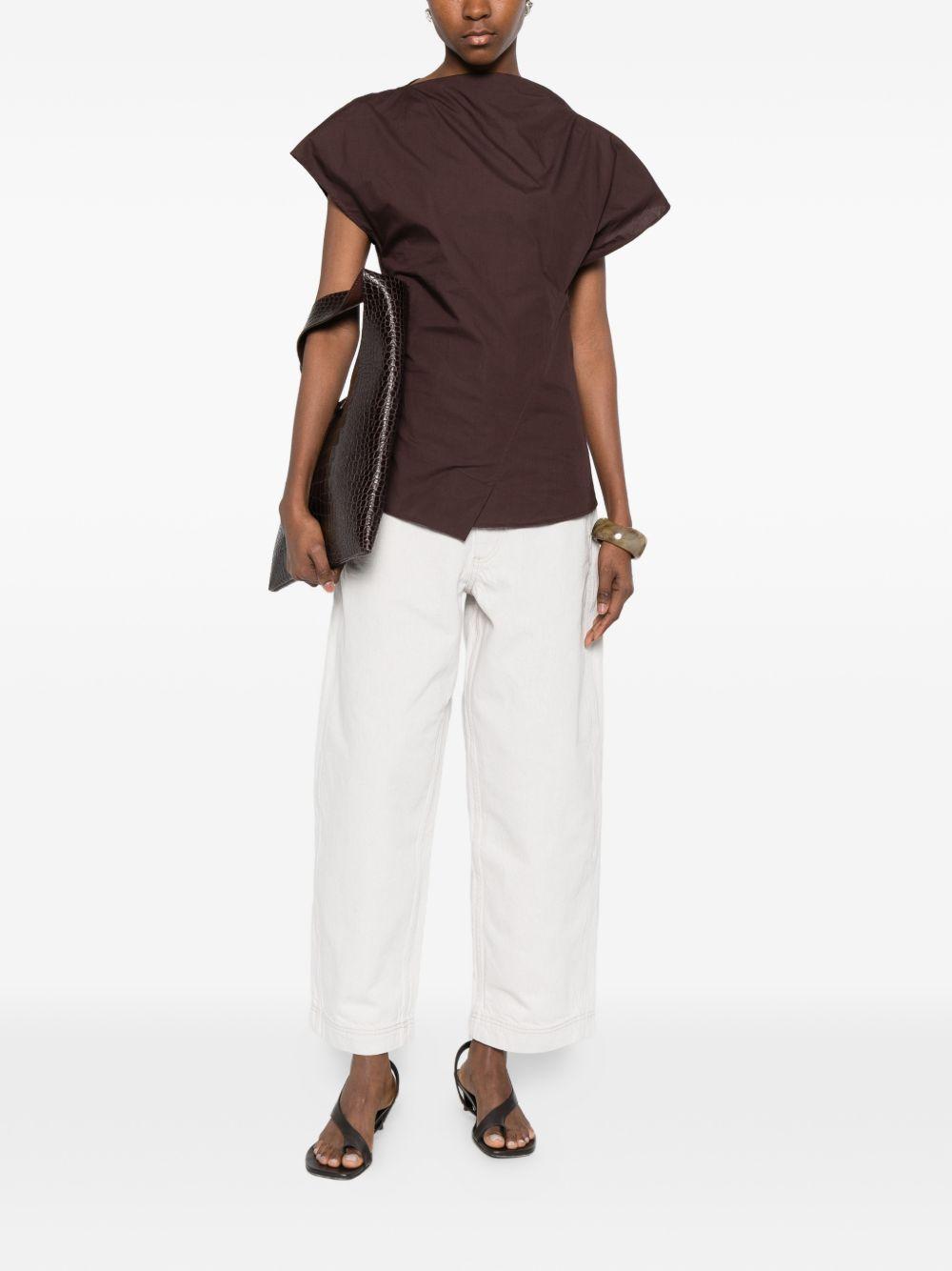 Top Fedora drappeggiato in marrone Soeur - donna 