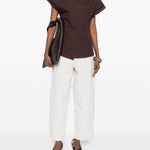 Top Fedora drappeggiato in marrone Soeur - donna 