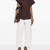 Top Fedora drappeggiato in marrone Soeur - donna 
