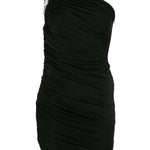 Abito corto drappeggiato con cristalli in nero David koma - donna 