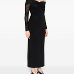 Abito con spalle scoperte e drappeggio locri in nero Maxmara - donna 