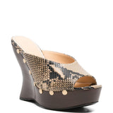 MULES con borchie in pelle di serpente in marrone Magda butrym - donna 