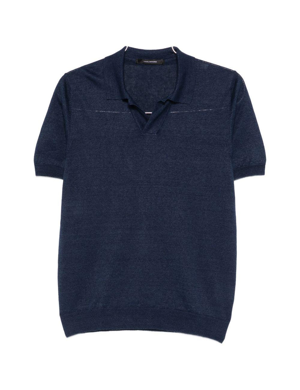Polo con scollo a V keith in blu Tagliatore - uomo 