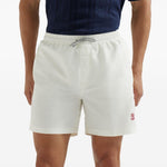 Costume da bagno con coulisse e logo in bianco Brunello cucinelli - uomo 