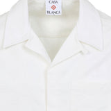 Camicia a mezza manica con stampa monogram in bianco Casablanca - uomo 
