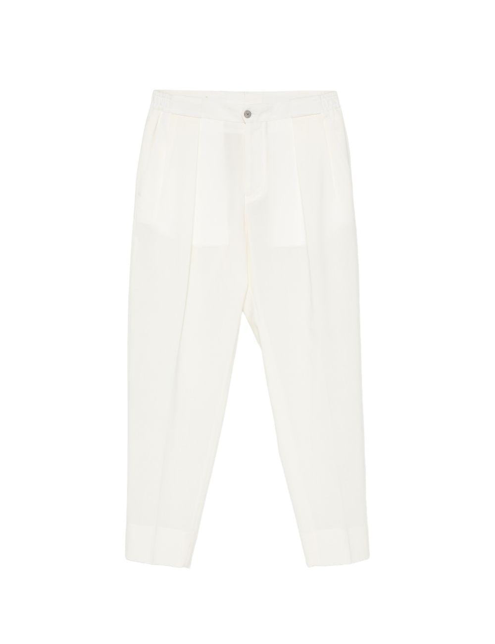 Pantaloni a pieghe con elastico in vita in bianco Briglia 1949 - donna 