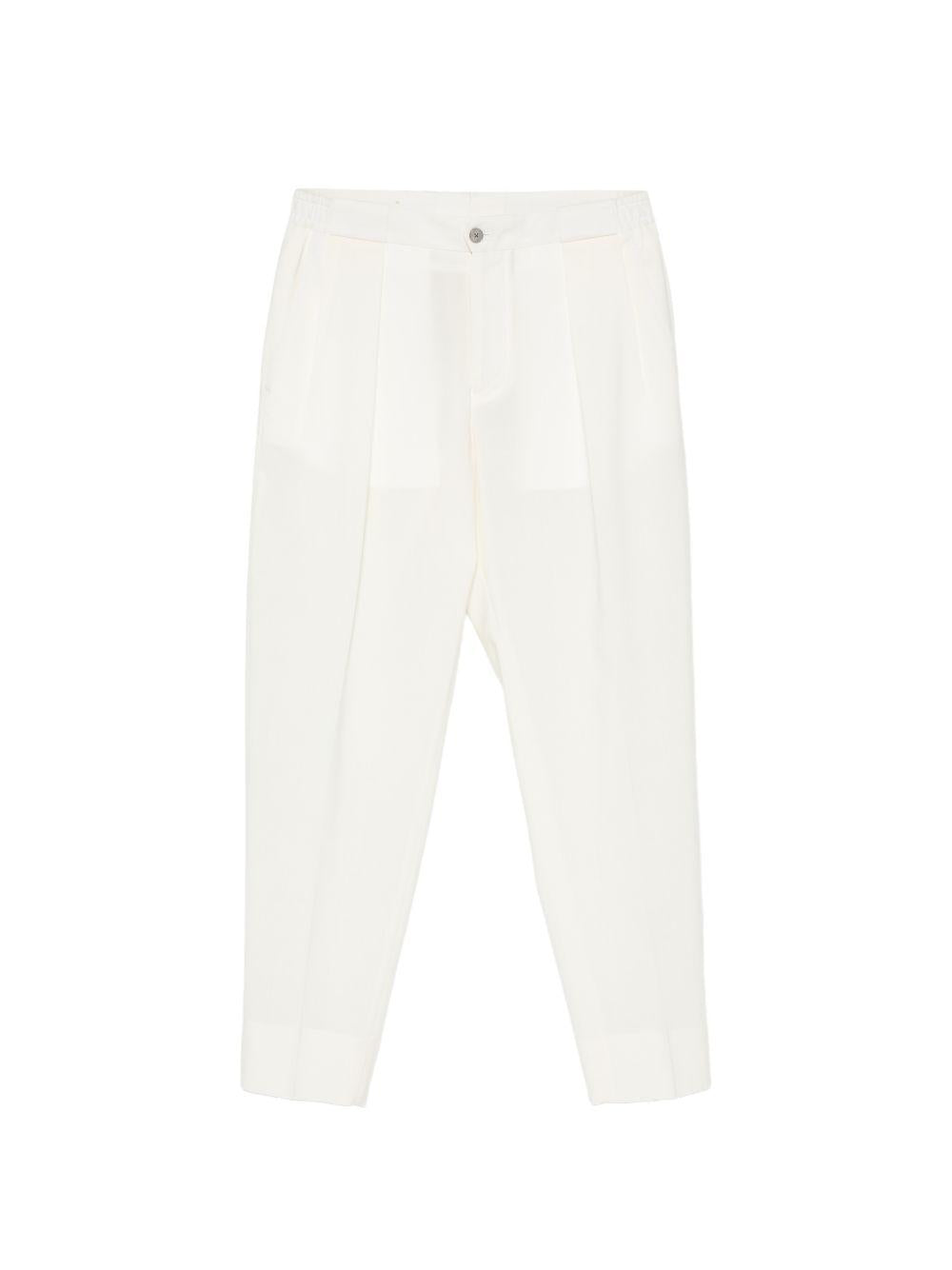 Pantaloni a pieghe con elastico in vita in bianco Briglia 1949 - donna 