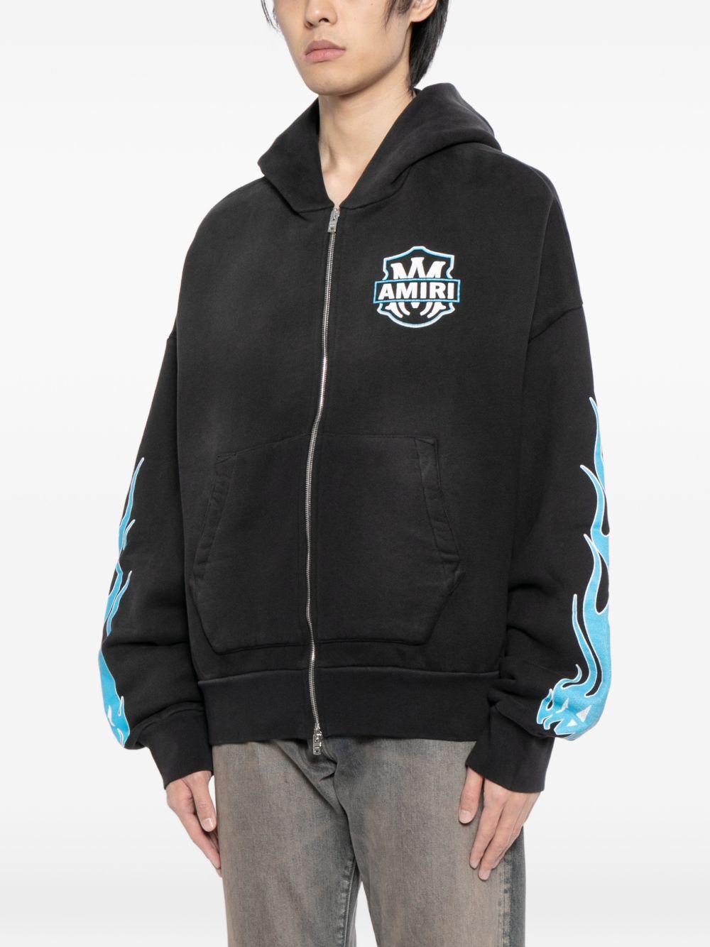 Felpa con zip e stampa grafica in nero Amiri - uomo 