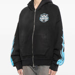 Felpa con zip e stampa grafica in nero Amiri - uomo 