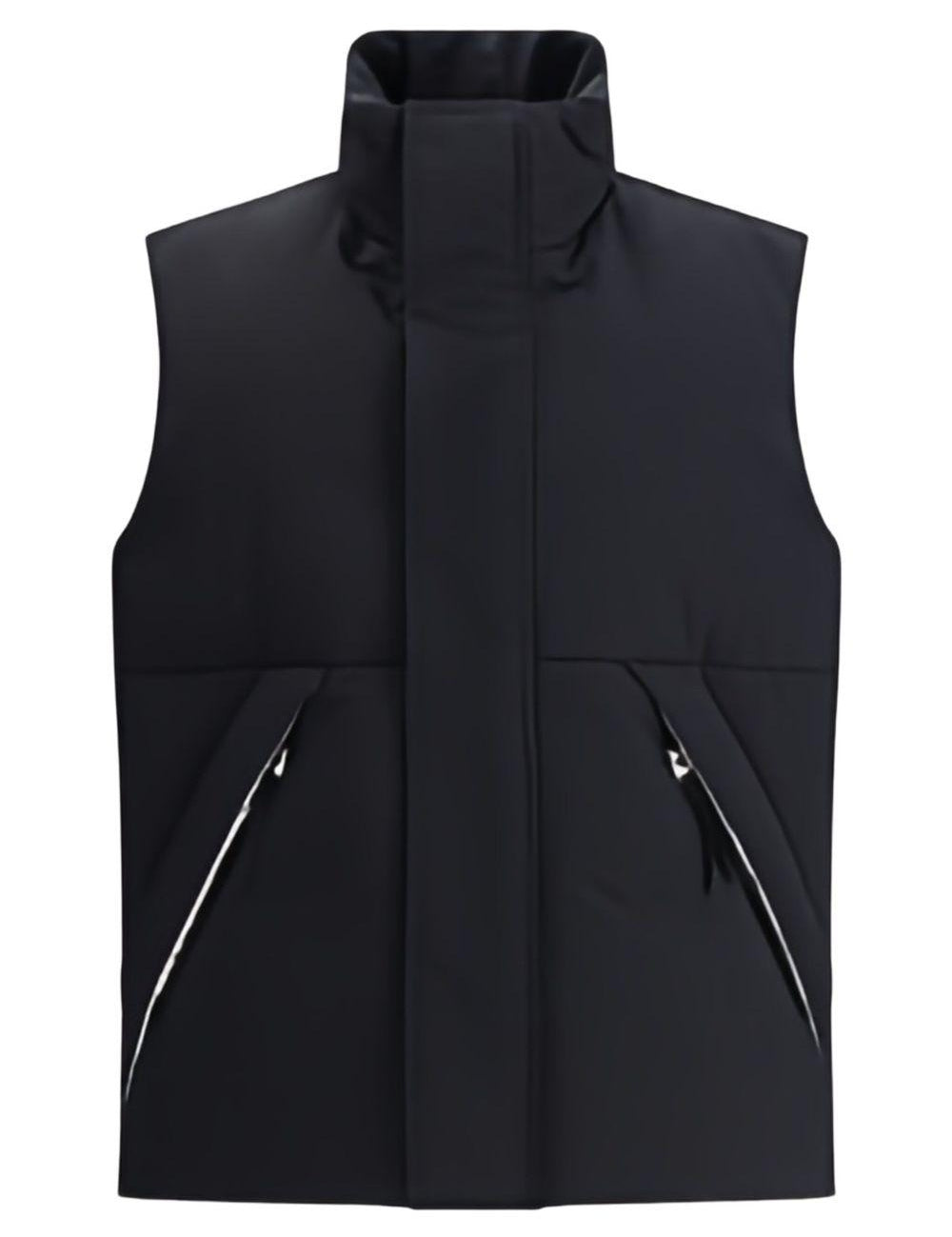 Gilet trapuntato con tasca con zip in nero Laminar - uomo 