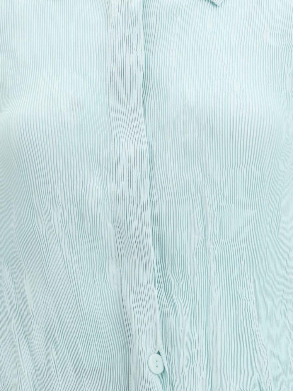 Abito Chemisier corto plissettato in azzurro GONGDID DESIGN - donna 